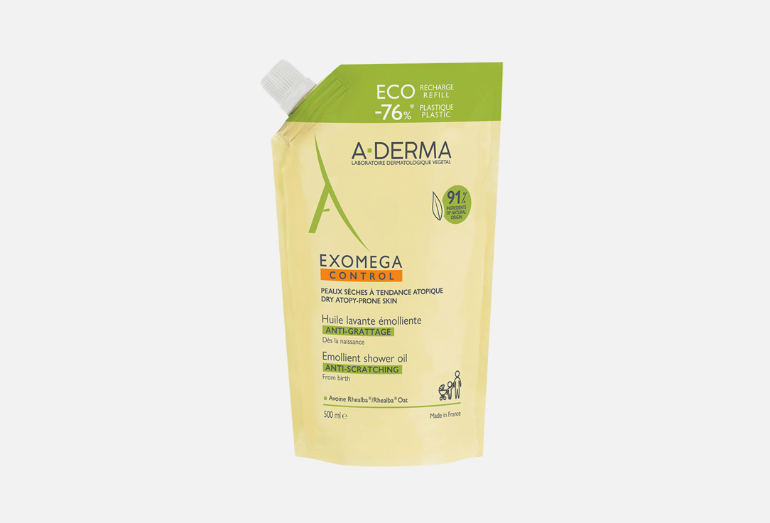 Смягчающее масло для душа (сменный блок) A-DERMA EXOMEGA CONTROL 500 мл a derma смягчающий лосьон 200 мл a derma exomega control