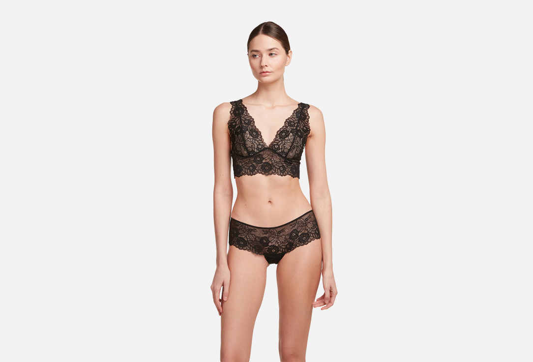 Изображение товара Женские трусы INNAMORE Basic Lace nero с кружевом и хлопковой ластовицей