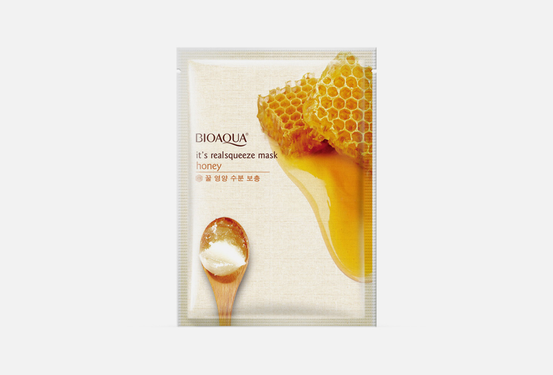 Питательная тканевая маска для лица BIOAQUA Honey extract набор bioaqua маска для лица it’s realsqueeze honey 30 г 4 шт