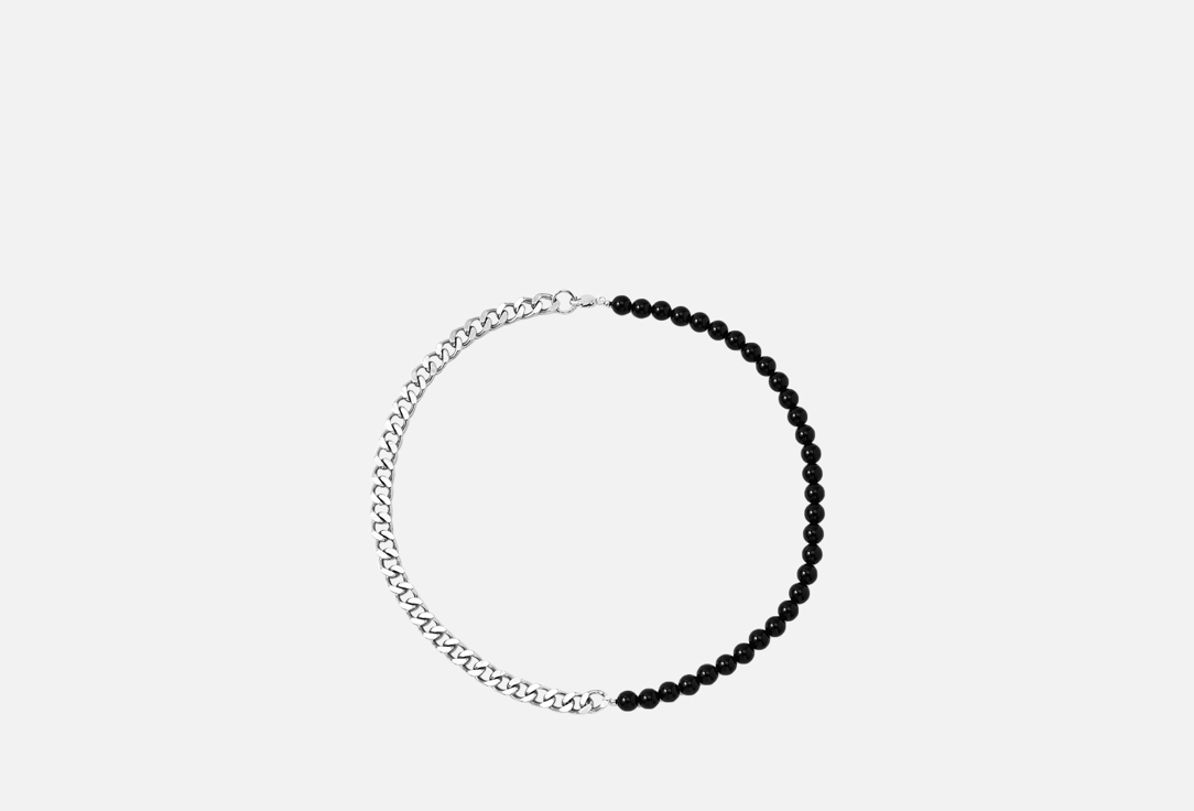 Изображение товара Колье Jewel4u из цепи и черного оникса 50 см стильное украшение