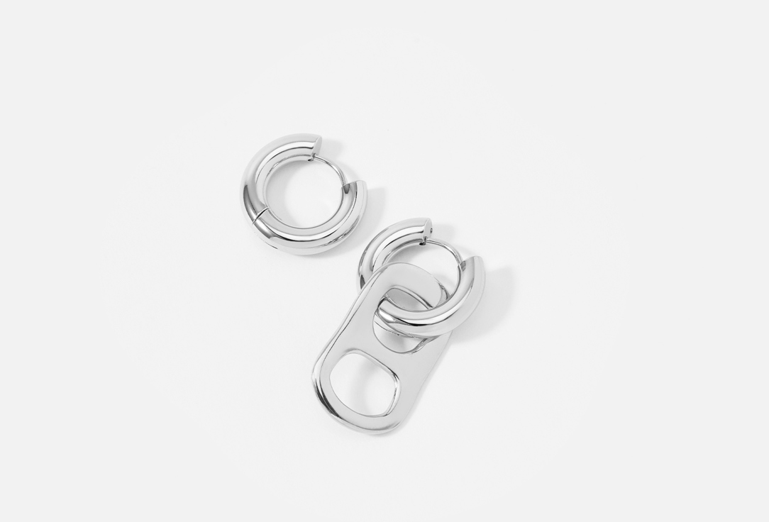 Серьги-кольца Jewel4u с подвеской серебристое USHKO  