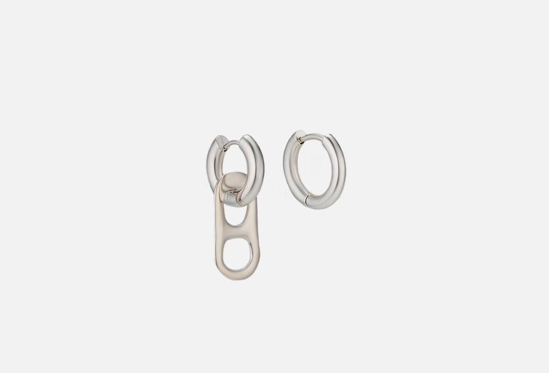 Серьги-кольца Jewel4u с подвеской серебристое USHKO  