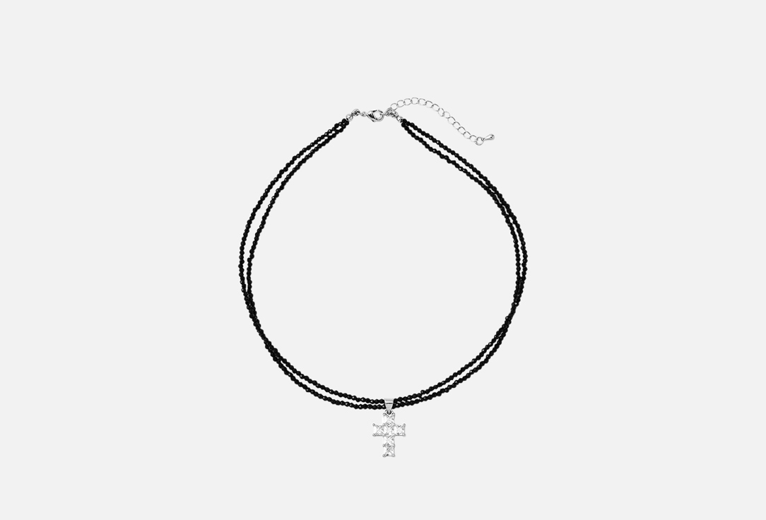 Изображение товара Чокер Jewel4u две нитки черный хрусталь с крестиком