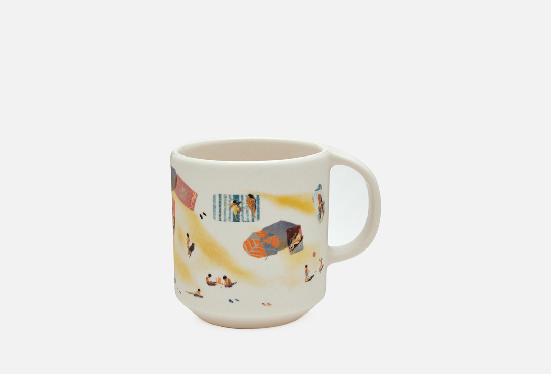 Изображение товара Керамическая кружка Saloev.ware Beachgoers 430 мл, минимализм, микроволна, посудомойка