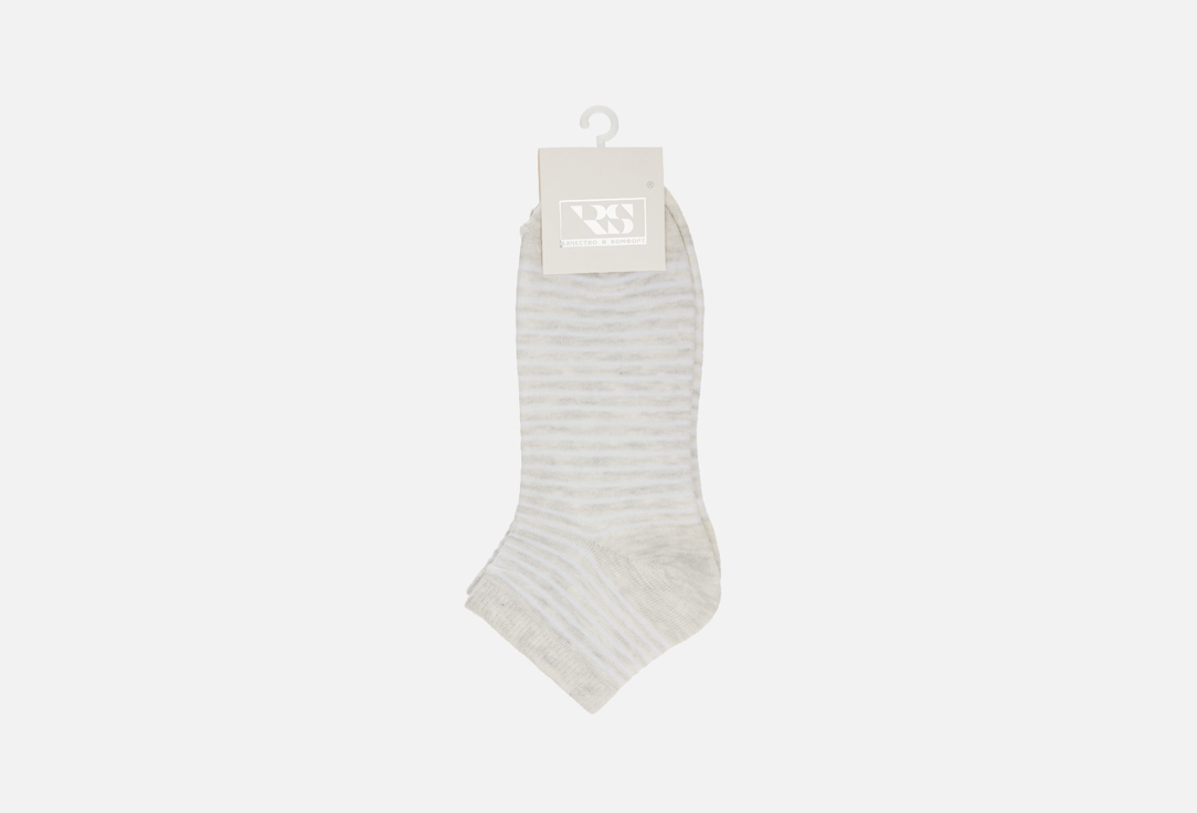 Носки укороченные R&S светло-серая полоска Светло-серый/Серый