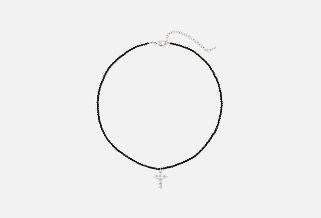 Изображение товара Колье LOVE Циркон с крестом Черное