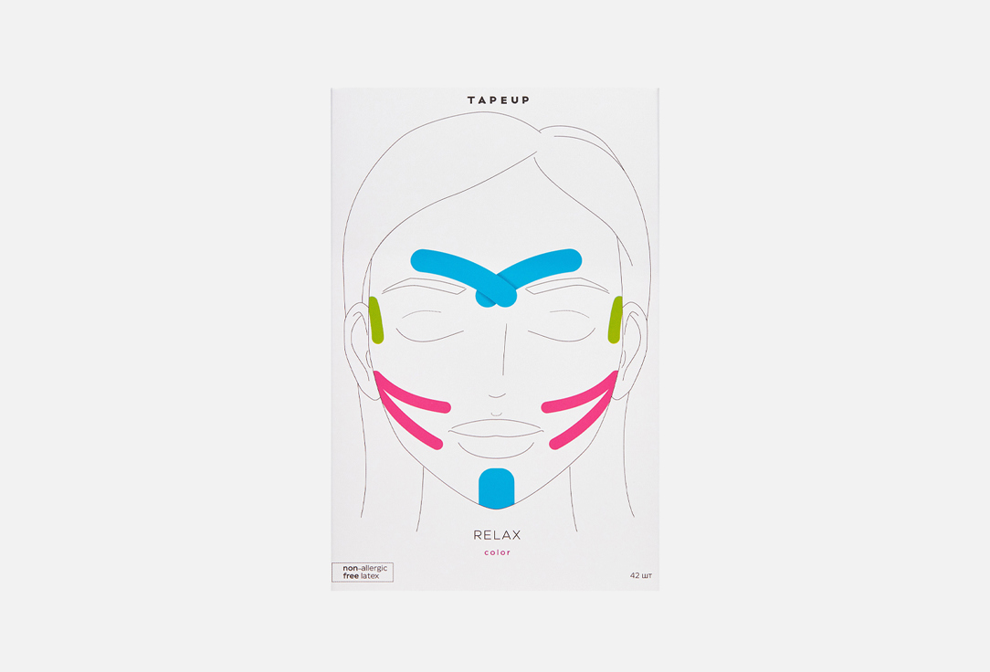 

Кинезиотейпы для лица TAPEUP, TAPEUP RELAX COLOR 42 шт