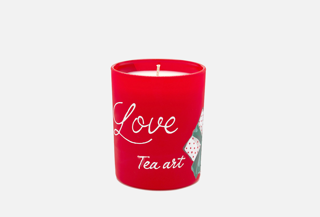 Свеча LOVE TEA ART Яблочный штрудель, красная, подарки 190 г цена и фото