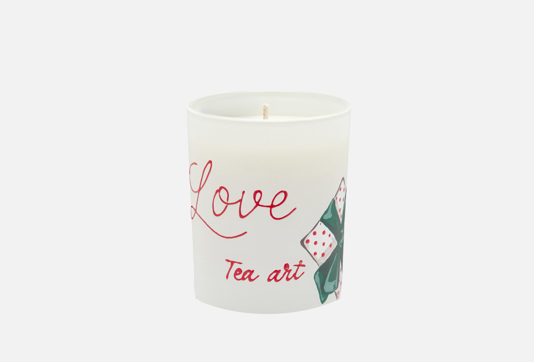 Свеча LOVE TEA ART Яблочный штрудель, белая, подарки 