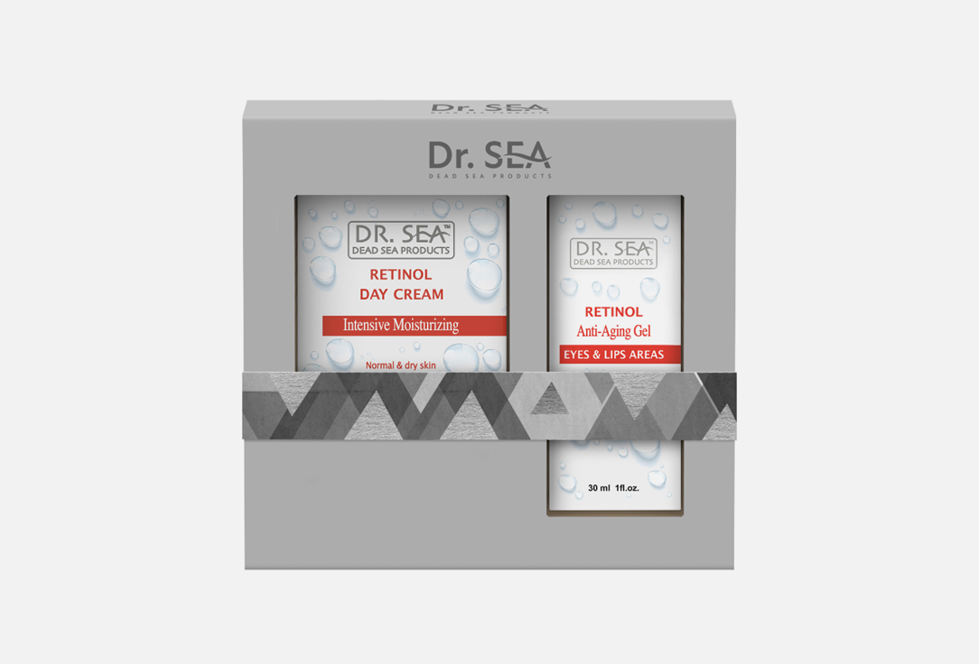 ПОДАРОЧНЫЙ НАБОР для ухода за кожей лица DR.SEA RETINOL SKINCARE EXPERT 2 шт набор средств для лица dr sea подарочный набор retinol skincare expert