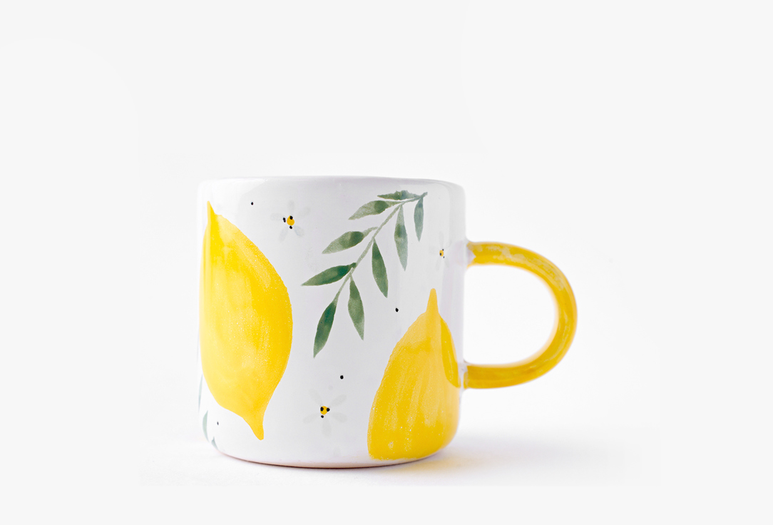 Изображение товара Керамическая чашка Odaryadarya Лимончики 250 мл ручная работа