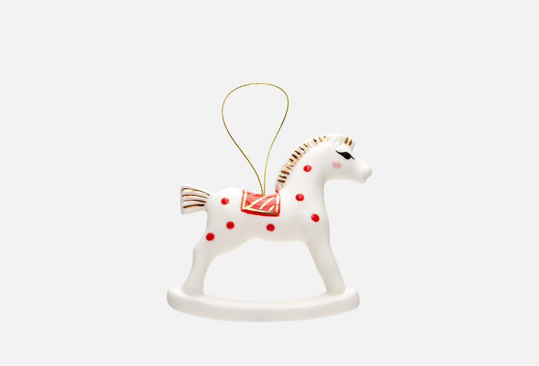 

Елочная игрушка MIRACLEPOT, Белый, Лошадка цвет красный 1 шт