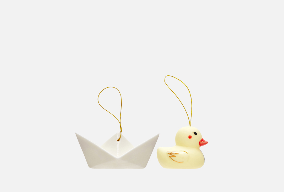 

Набор из двух елочных игрушек MIRACLEPOT, Кораблик и Утенок утенок-мальчик 2 шт