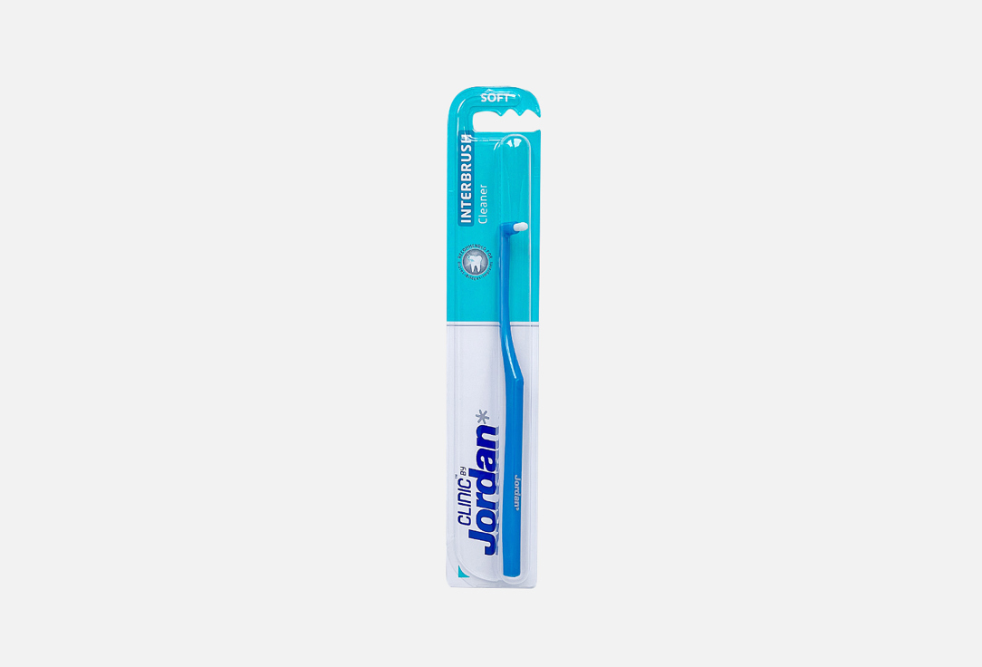 Зубная щетка монопучковая, мягкая, синяя JORDAN Interbrush Cleaner 1 шт зубная щетка splat монопучковая со сменными головками мягкая