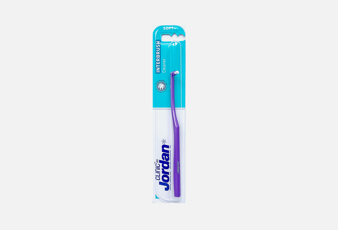 цена Зубная щетка монопучковая, мягкая, фиолетовая JORDAN Interbrush Cleaner 1 шт