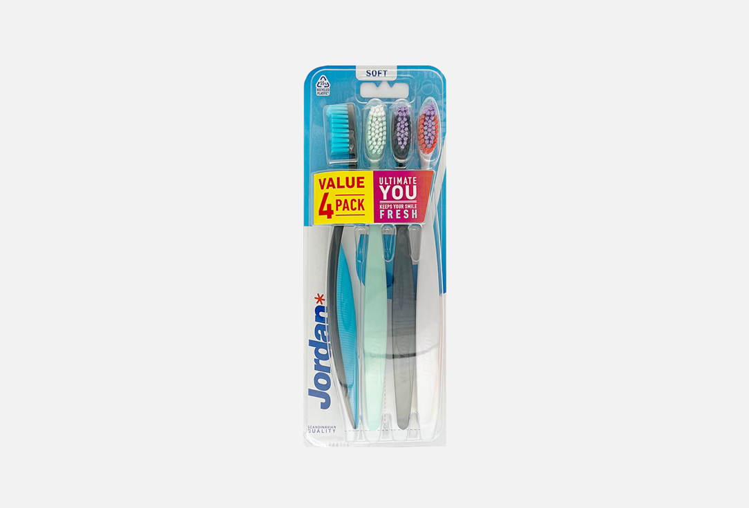 Набор зубных щеток, мягкие JORDAN Ultimate You 4 шт