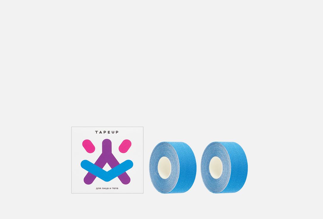 

Набор для тейпирования лица и тела TAPEUP, 2,5см * 5м, голубой 2 шт