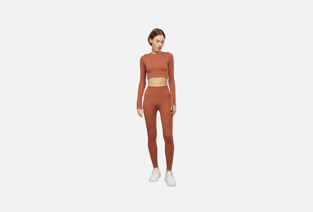Укороченный лонгслив BELLE YOU Day-to-day терракотовый XL-XXL мл