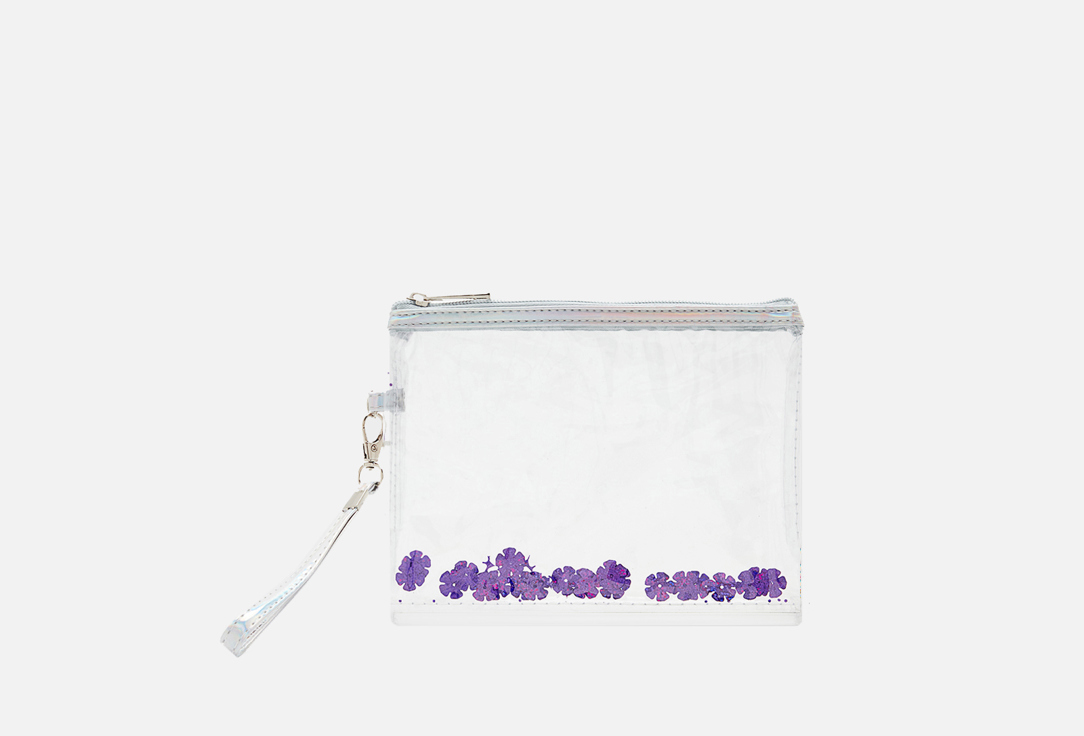 

Косметичка на молнии LUKKY, Прозрачный, Пайетки-цветочки 1 шт
