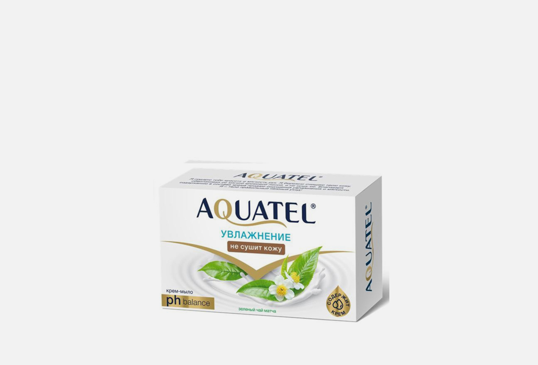 Крем-мыло твердое AQUATEL Зеленый чай матча 1 шт крем мыло duru зеленый чай 4x80 г