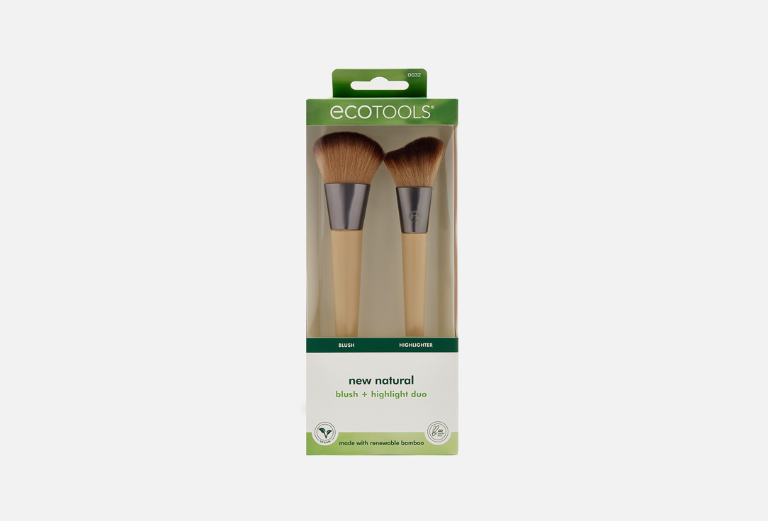 Набор кистей для макияжа ECOTOOLS New Natural Blush+Highlight Duo 1 шт ecotools luxe soft highlight brush