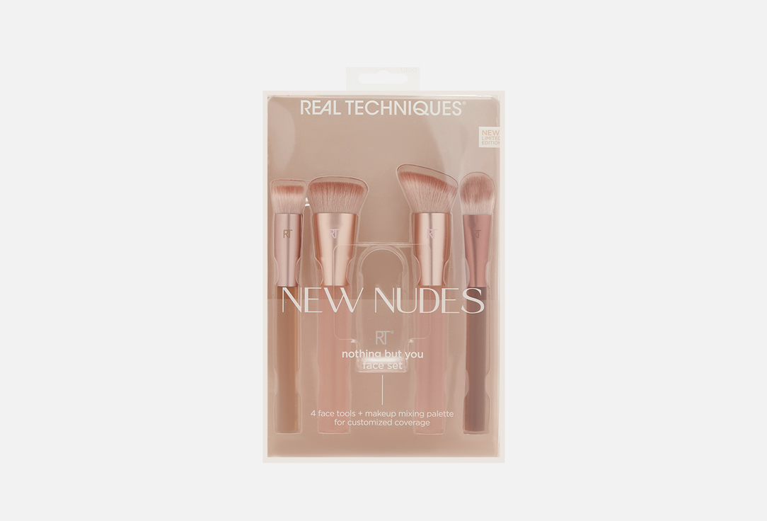Набор для макияжа REAL TECHNIQUES New Nudes Nothing But You Face Set 4 шт real techniques одноразовые двусторонние катушки 15 катушек