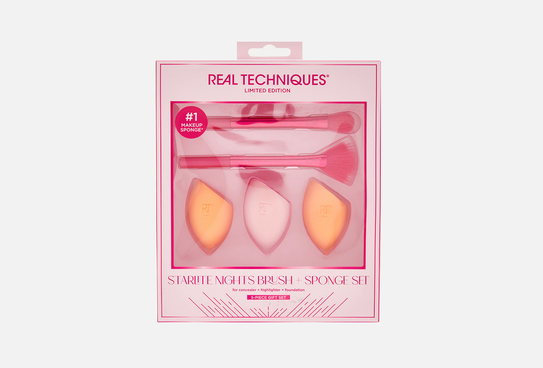 Набор для макияжа REAL TECHNIQUES Starlite Nights Brush + Sponge Set 5 шт цена и фото