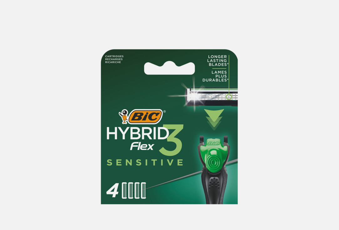 сменные кассеты для бритья bic hybrid 3 sensitive 4 шт сменная кассеты BIC Hybrid 3 Flex 1 шт