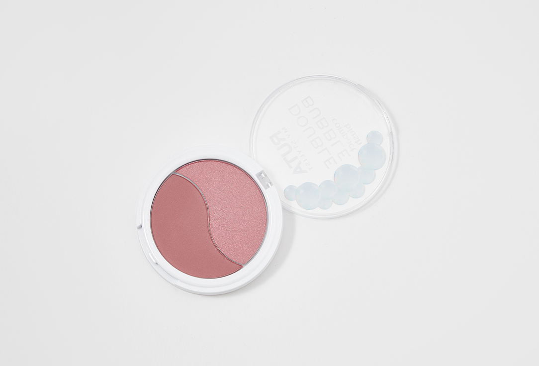 Румяна двойные компактные RUTA DOUBLE BUBBLE compact blush 105, матового и шиммерного оттенка дымчатой розы