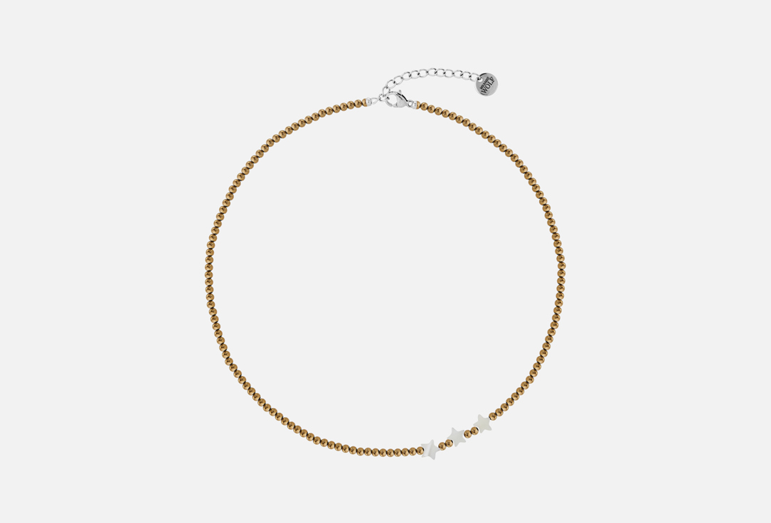 Колье из гематита MR&MRS WOLF Hematite necklace with mother-of-pearl stars 1 шт aqua золотистое колье из жемчуга