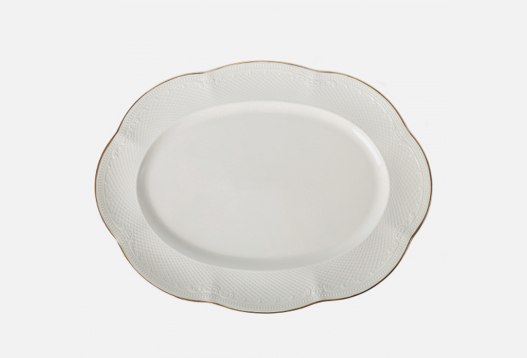 Изображение товара Блюдо овальное Proff Cuisine Aristocrat-Gold 30 см фарфор для сервировки