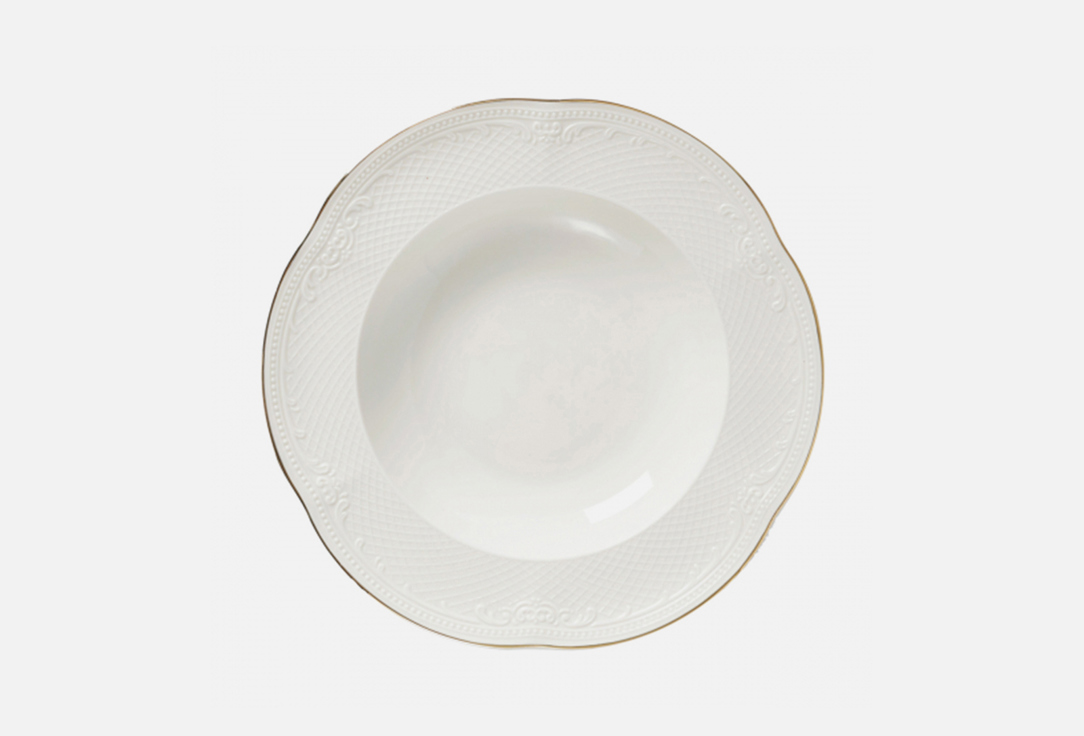 Тарелка глубокая PROFF CUISINE Aristocrat GOLD 23 cm 1 шт тарелка apollo glaze blue 21 7см глубокая фарфор