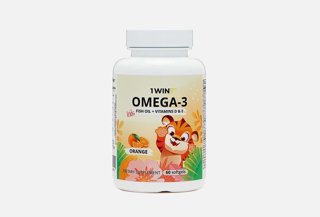 БАД для укрепления иммунитета 1WIN Омега-3 апельсин в капсулах 