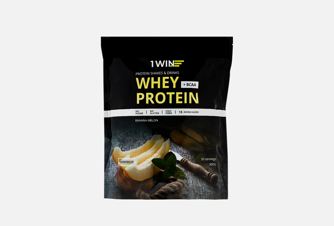 Изображение товара Протеин 1WIN Сывороточный белок, банан, дыня в порошке