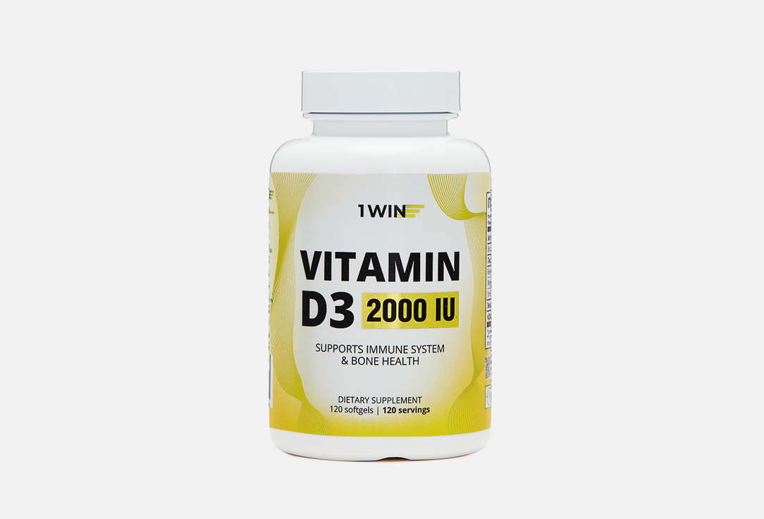 БАД для укрепления иммунитета 1WIN Витамин D3 2000 ME в капсулах 