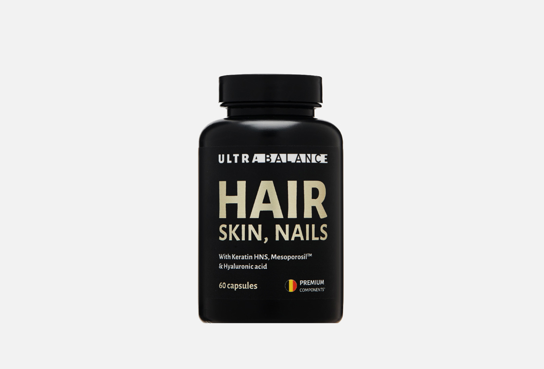 цена Комплекс витаминов для здоровья волос и ногтей ULTRABALANCE Premium витамин С, A, B1, B2 в капсулах 60 шт