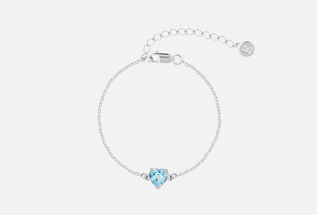 Изображение товара Серебряный браслет The Reason с голубым топазом и сердечком