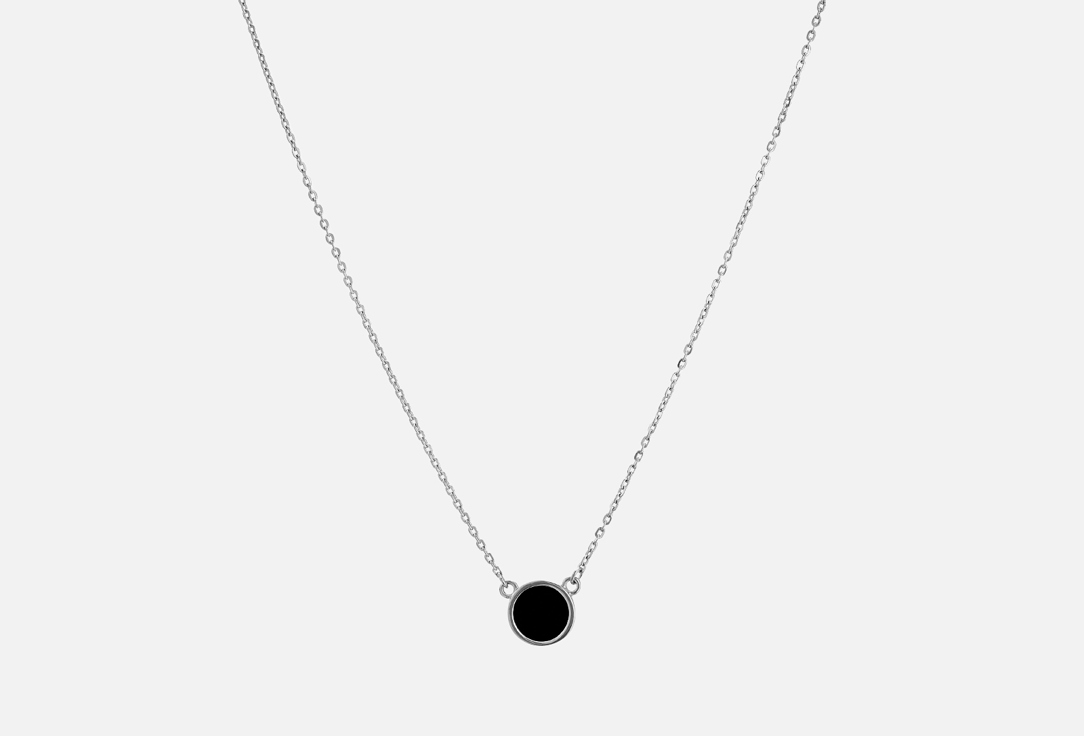 Изображение товара Серебряное колье с ониксом The Reason, регулируемая длина, 925 проба
