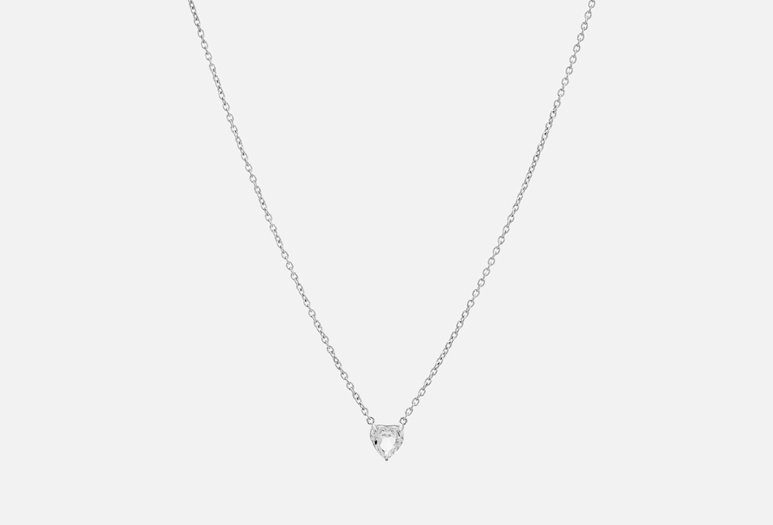 Изображение товара Колье серебряное The Reason Сердце с горным хрусталем, 925 проба, родирование