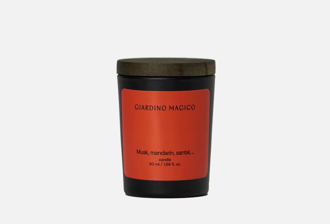 Парфюмированная свеча GIARDINO MAGICO Musk, mandarin, santal 50 мл бессульфатный гель для душа giardino magico musk mandarin santal 500 мл