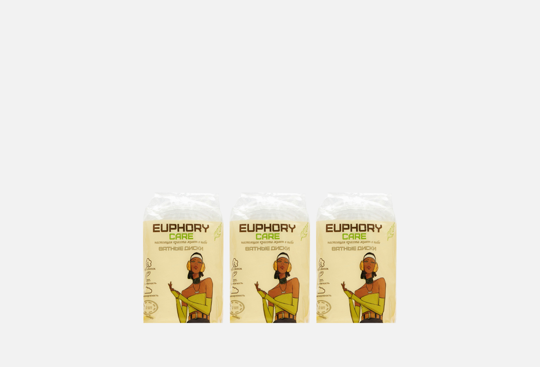

Овальные ватные диски EUPHORY CARE, Cotton pads 3 pack 3 шт