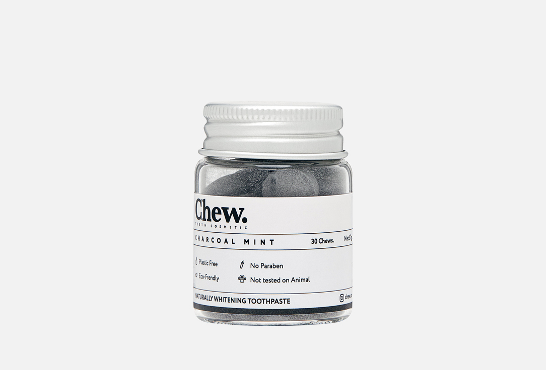 

Отбеливающая зубная паста в таблетках CHEW, Charcoal mint 30 шт