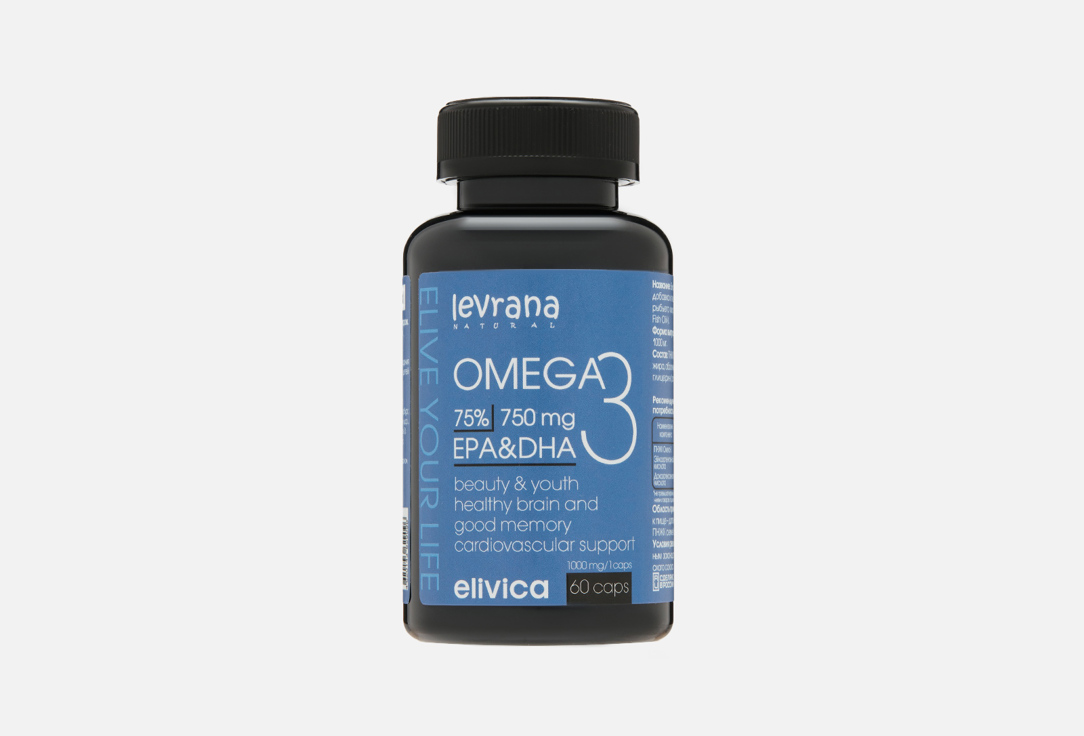 Изображение товара БАД для здоровья волос и ногтей Elivica Омега-3 в капсулах