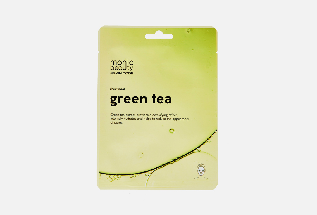 цена Тканевая маска для лица MONIC BEAUTY Green Tea 1 шт
