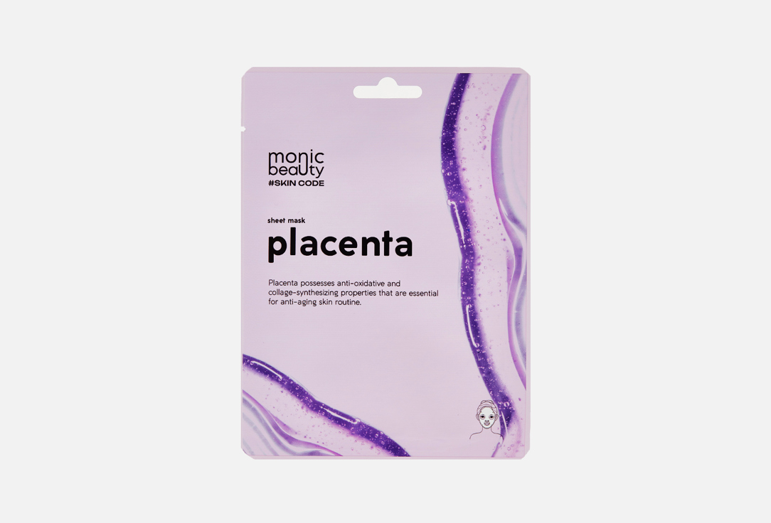 Тканевая маска для лица MONIC BEAUTY Placenta 1 шт цена и фото