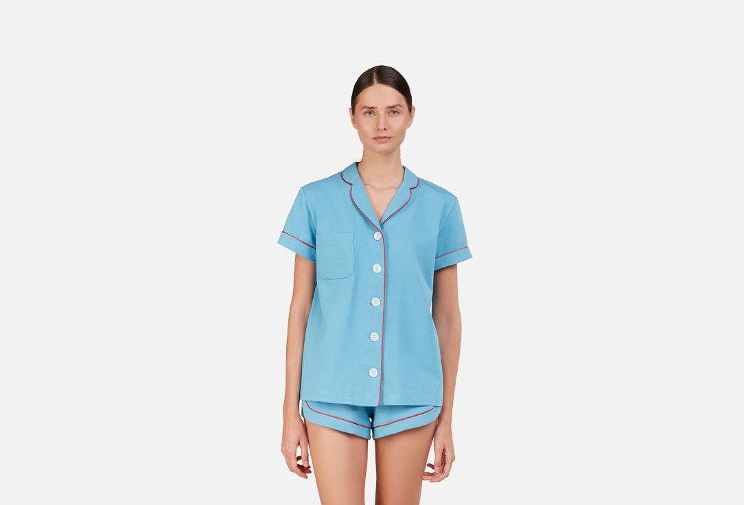 пижама THE.NUDEST Синяя L мл комплект пижама шорты жакет на пуговицах иваново р54