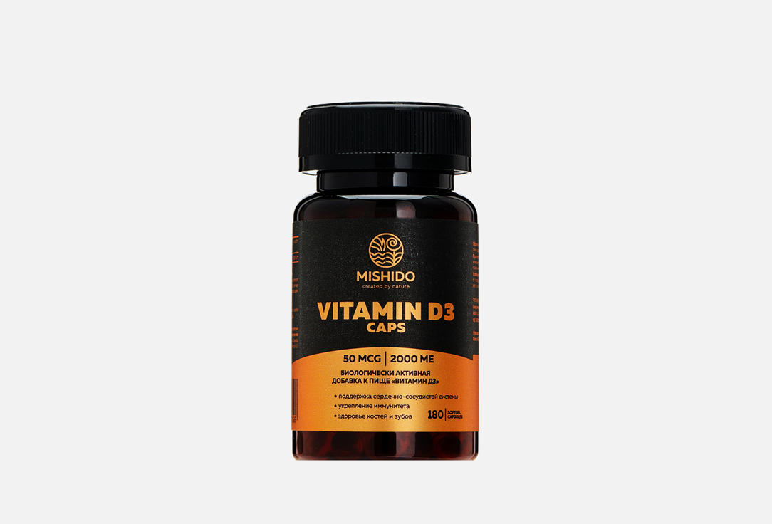

БАД для поддержки опорно-двигательного аппарата MISHIDO, Витамин D3 2000 МЕ в капсулах 180 шт