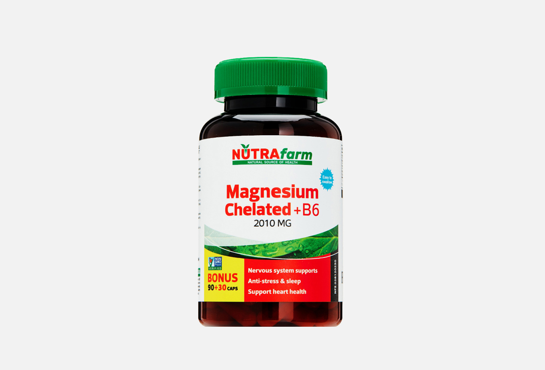 БАД для сохранения спокойствия NUTRAFARM Магний 134 мг в капсулах 120 шт бад для сохранения спокойствия mishido магний 134 мг в капсулах 60 шт