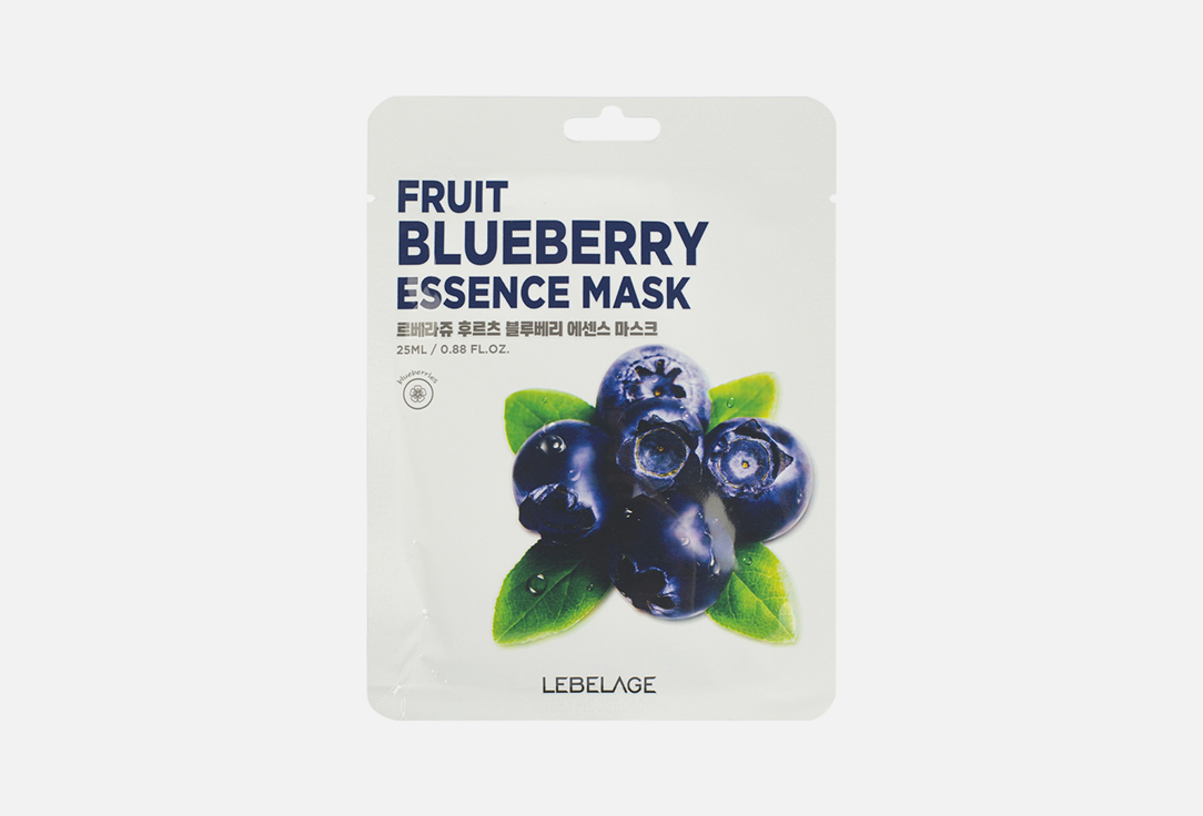 Тканевая маска для лица LEBELAGE Fruit Blueberry 1 шт