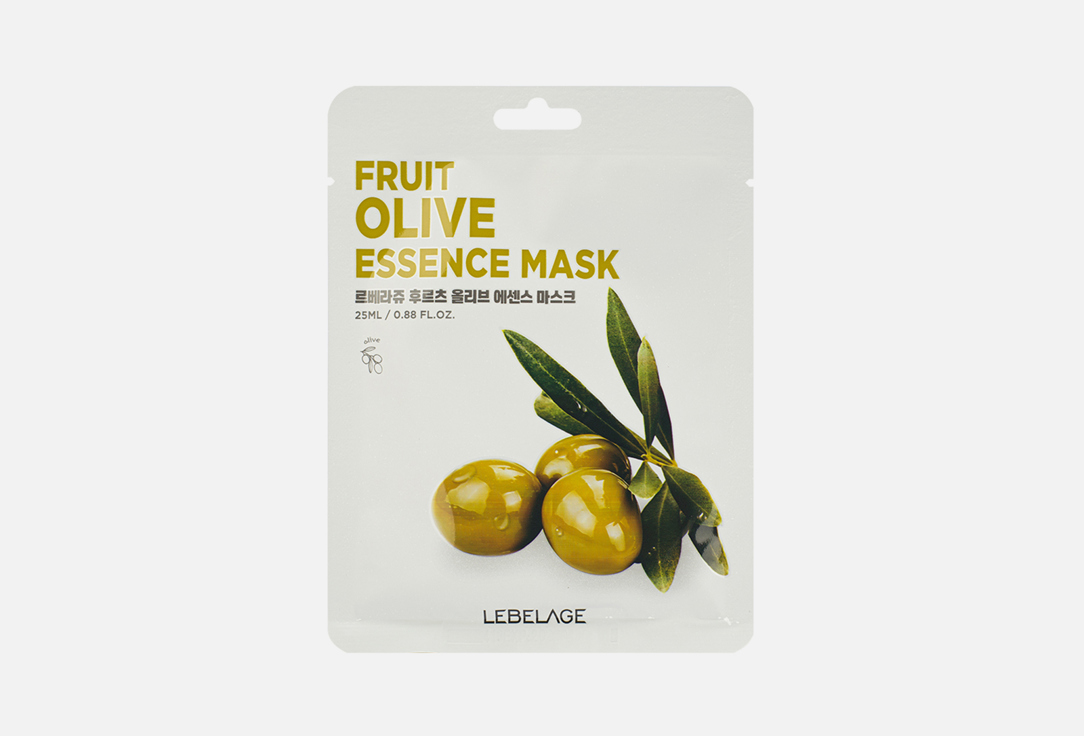 Тканевая маска для лица LEBELAGE Olive 1 шт маска защитная wosport с ушами олива